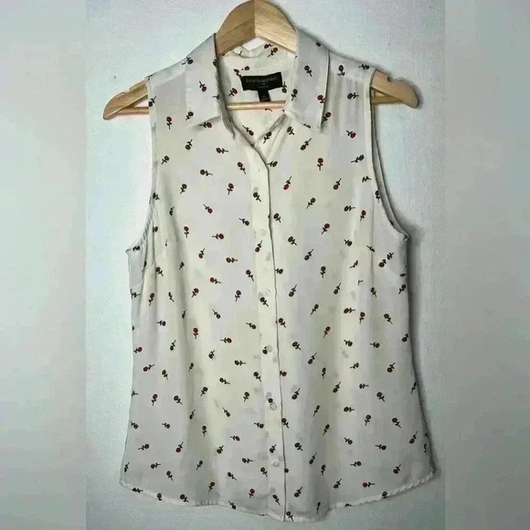 Banana Republic Drapey Classic Shirt with Rose print Size Medium - Picture 1 of 4